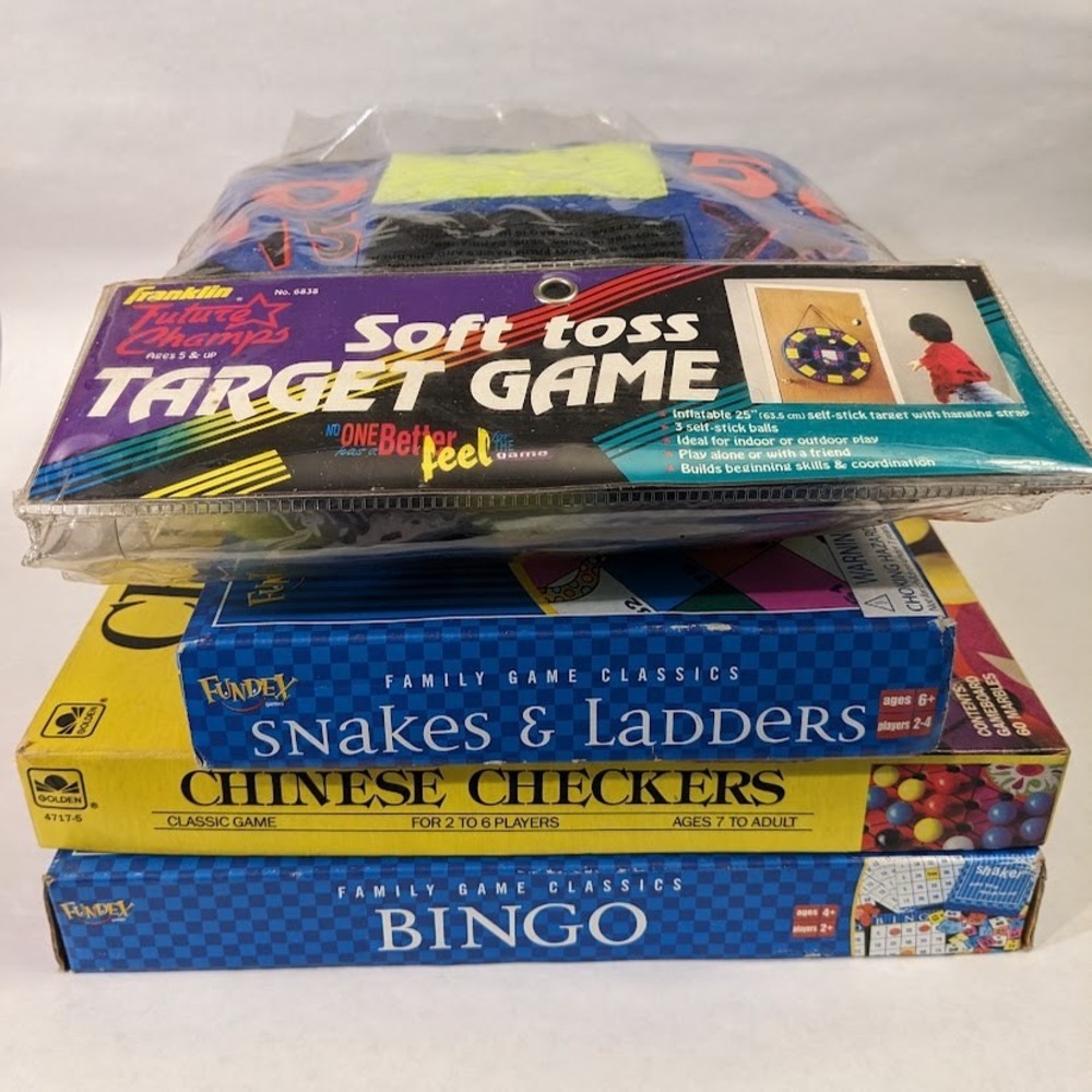 Vintage Family Board Game Bundle‎ Bingo Snakes Ladders Chinese Checkers 4 Set